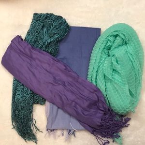 Assortment of four scarves